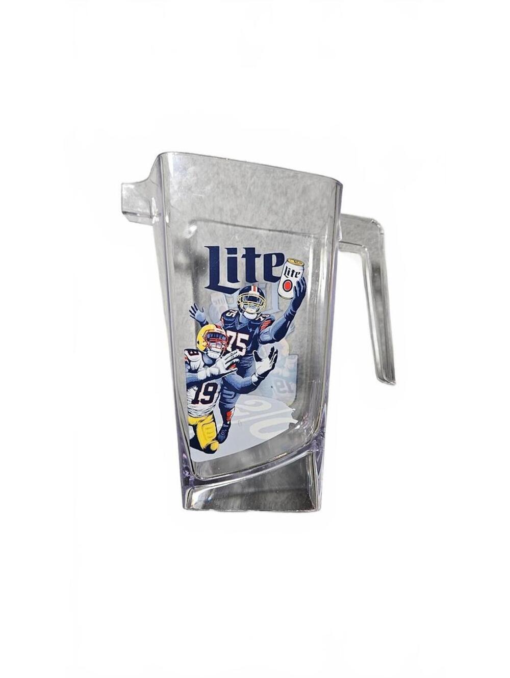 Miller Lite NFL Football Kurve 60oz Beer Pitcher Promotional Barware Breweriana
